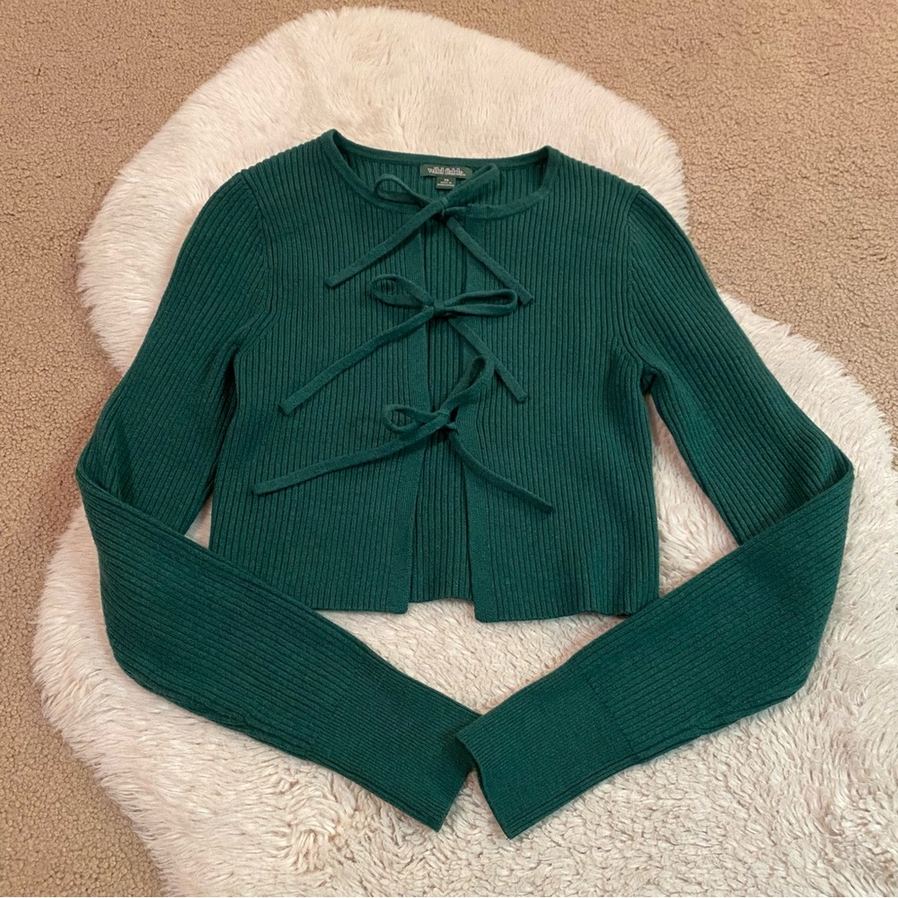 Wild Fable Ribbed Bow Sweater